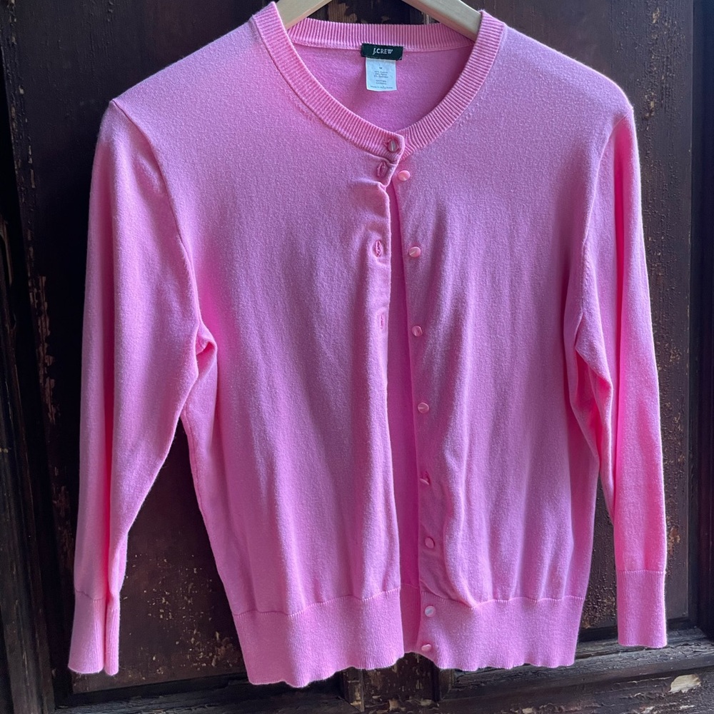 J Crew pink cardigan